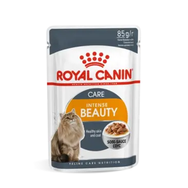 85г Влажный корм ROYAL CANIN Hair&Skin Care для взрослых кошек для поддержания здоровья кожи и шелковистости шерсти, в соусе (пауч)