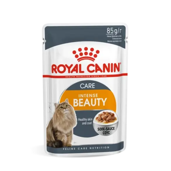 85г Влажный корм ROYAL CANIN Hair&Skin Care для взрослых кошек для поддержания здоровья кожи и шелковистости шерсти, в соусе (пауч)