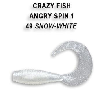 Резина Crazy Fish Angry Spin 1'' №49, Кальмар, 8шт