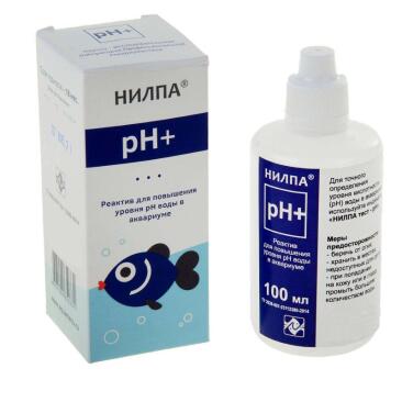 Реактив НИЛПА pH+ для повышения уровня pH воды в аквариуме, 100мл