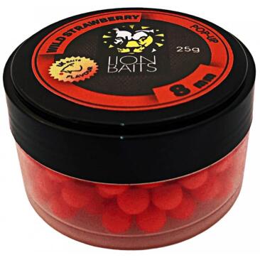 Бойлы плавающие Lion Baits Pop-Up 8мм, Wild Strawberry (Дикая клубника), 25гр