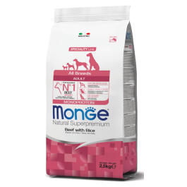 12кг Корм Monge Dog SP Monoprotein Adult  Beef/Rice для взрослых собак всех пород с Говядиной и рисом