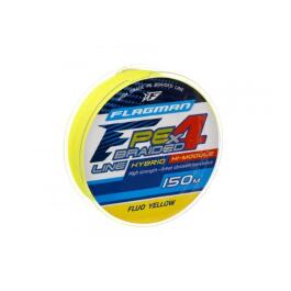 Плетеный шнур FLAGMAN PE Hybrid F4 0,26 мм 150м, FluoYellow 12.7кг/28lb
