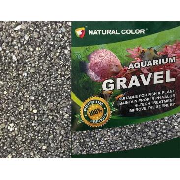 Гравий для аквариумов Natural color натуральный черный, 3-5 мм, 2 кг