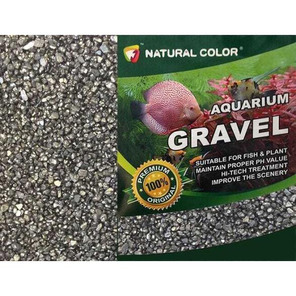 Гравий для аквариумов Natural color натуральный черный, 3-5 мм, 2 кг