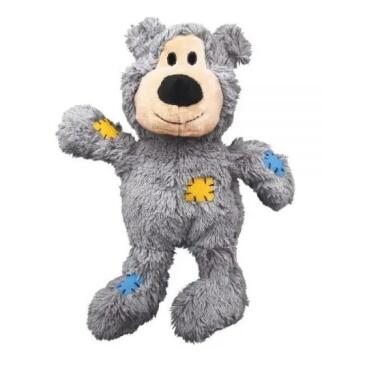 Игрушка KONG Toy Dog Wild Knots Bear  для собак с пищалкой и канатом внутри, M/L