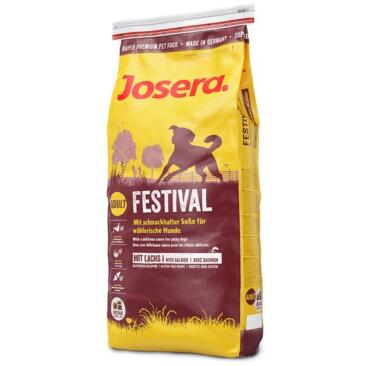 12,5кг Корм Josera Festival (Adult Medium/Maxi 26/16) для взрослых собак всех пород, привередливых к еде с Птицей, Рисом и Лососем