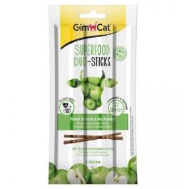 3шт Лакомство GimCat палочки для кошек, Говядина и Яблоко