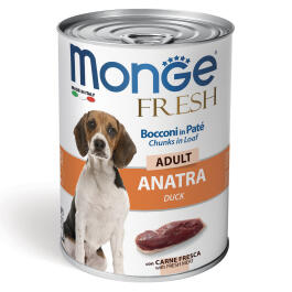 400гр Консервы Monge Dog FRESH Adult Duck для собак, паштет с Уткой