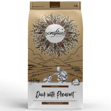 2кг Корм Craftia Natura Adult Mini для взрослых собак миниатюрных и мелких пород из утки с фазаном