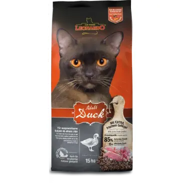 15кг Корм Leonardo Adult Duck для взрослых кошек от 1 года с Уткой
