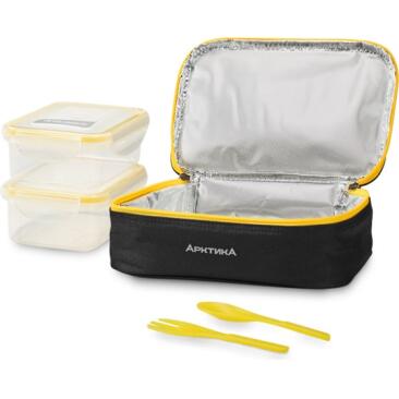 Ланч-сумка Арктика с контейнером и приборами  2л, 020-2000-2 Чёрная