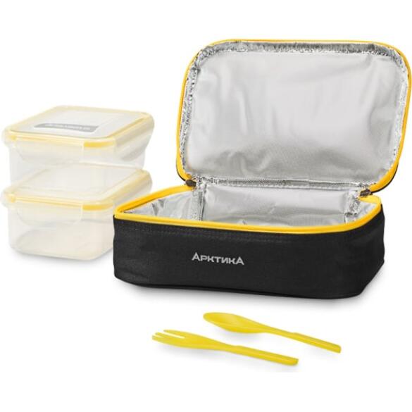 Ланч-сумка Арктика с контейнером и приборами  2л, 020-2000-2 Чёрная