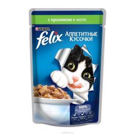75гр Корм для кошек FELIX с Кроликом в желе