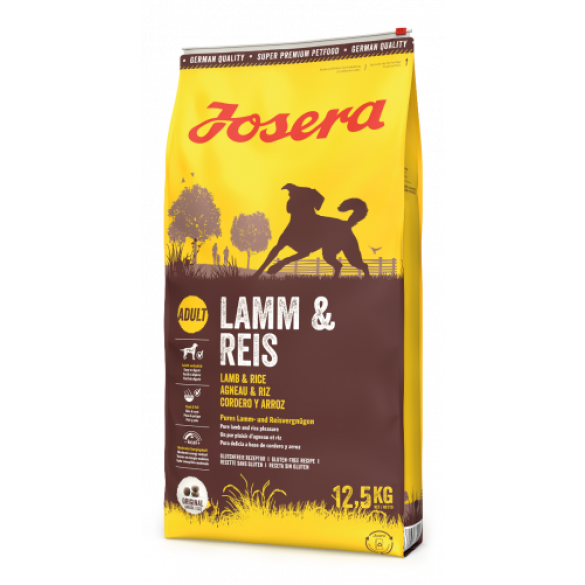 12,5кг Корм Josera Lamb/Rice (Adult 20/11) для взрослых собак всех пород, склонных к пищевой аллергии с Ягненком и Рисом