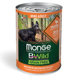 400гр Консервы Monge Dog BWild Grain Free Mini Adult Duck/Pumpkin для взрослых собак мелких пород с Уткой и тыквой