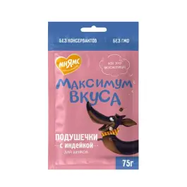 75г Лакомство Мнямс для щенков "Подушечки" с индейкой «Максимум вкуса»