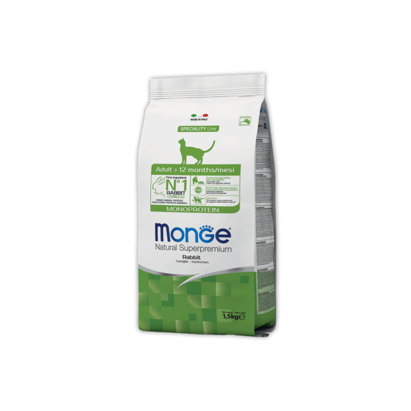 Корм в развес Monge Cat Monoprotein Adult Rabbit Монопротеиновый для взрослых кошек с Кроликом, 1кг