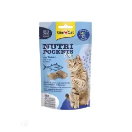 60гр Лакомство GimCat Nutri Pockets для кошек с тунцом (без мясных ингридиентов)