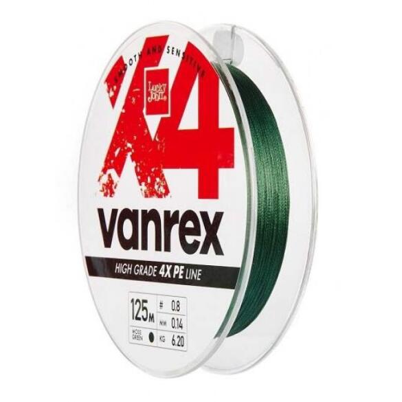 Плетенка Lucky John VANREX x4 Braid Moss Green 125м 0.14мм
