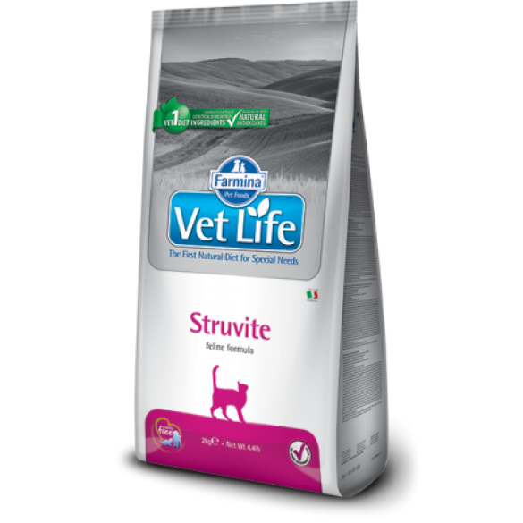 2кг Корм Farmina Vet Life Cat Struvite диета для взрослых кошек и котов с мочекаменной болезнью струвитног о типа