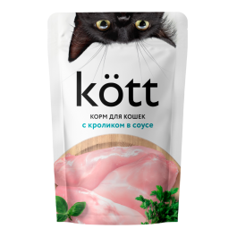 75гр Корм для кошек ТМ "Kott"  с Кроликом в соусе