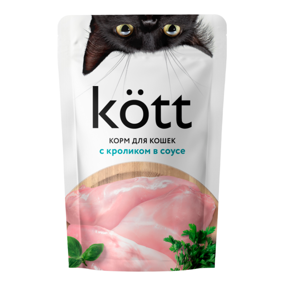 75гр Корм для кошек ТМ "Kott"  с Кроликом в соусе