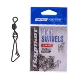 Фидерная застежка с вертлюжком FLAGMAN Link swivels S 10шт