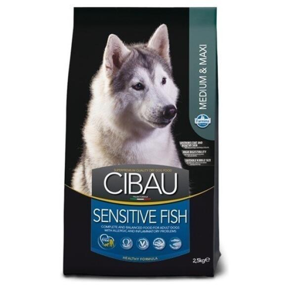 2,5кг Корм Farmina Cibau Sensitive Fish MEDIUM / MAXI для взрослых собак средних и крупных пород с чувствительным пищеварением с Рыбой и рисом