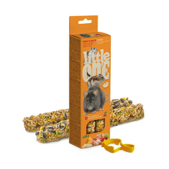 2*60гр Little One Sticks Fruit and Nuts палочки для Хомяков, Крыс, Мышей и Песчанок с фруктами и орехами