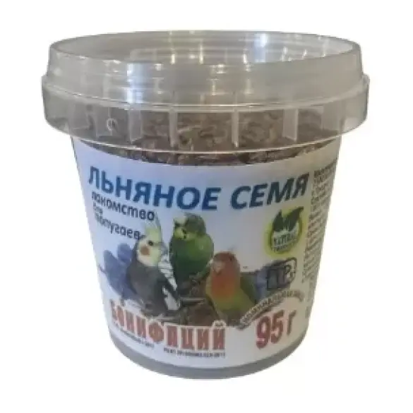 95гр Лакомства БОНИФАЦИЙ  для птиц "Льняное семя"