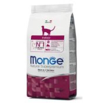 1,5кг Корм Monge Cat Indoor для домашних кошек с Курицей