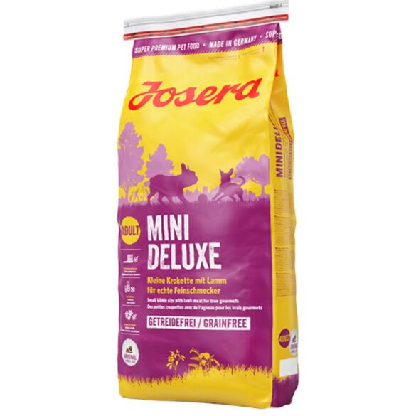 10кг Корм Josera MiniDeluxe (Adult Mini/Sensitive 25/17) беззерновой для взрослых собак мелких пород, с Ягнёнком, овощами, фруктами и травами