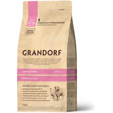 0,4кг Корм GRANDORF CAT Lamb&Turkey KITTEN низкозерновой для котят, Ягнёнок с индейкой