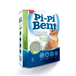 Наполнитель "Pi-Pi-Bent", Deluxe Fresh Grass, бентонит, 5кг