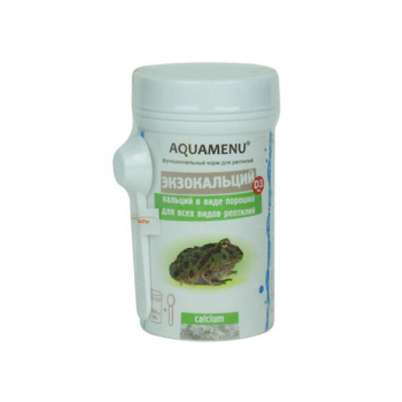 Экзокальций +D3 AQUAMENU функциональный корм для всех видов рептилий, способствующий развитию костей, 5гр