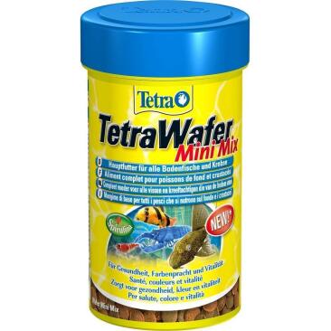 100мл Корм TETRA Wafer Mini Mix Чипсы для травоядных хищных и донных рыб
