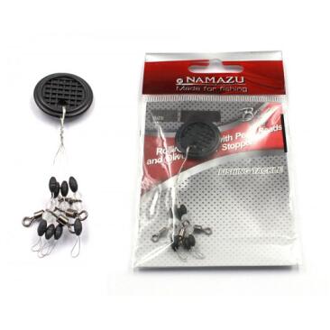 Стопор с вертлюгом NAMAZU Rolling Swivel Pearl размер S