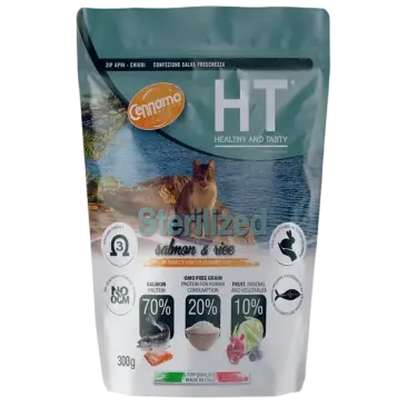 0,3кг Корм Cennamo HTC Sterilized SALMON/RICE для стерилизованных кошек с Лососем и Рисом