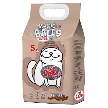 Наполнитель комкующийся FOR CATS MAGIC BALLS Ultra  с ароматом кофе, 5л