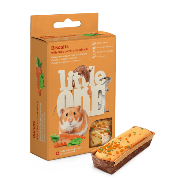 35гр Лакомство Little One Biscuits Бисквиты для всех грызунов с морковью