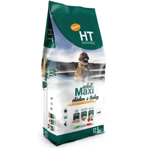 12,5кг Корм Cennamo HTD Adult MAXI CHICKEN/TURKEY для взрослых собак крупных пород с Курицей и Индейкой
