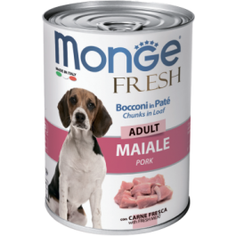 400гр Консервы Monge Dog FRESH Adult Pork для собак, паштет с мясом Свинины