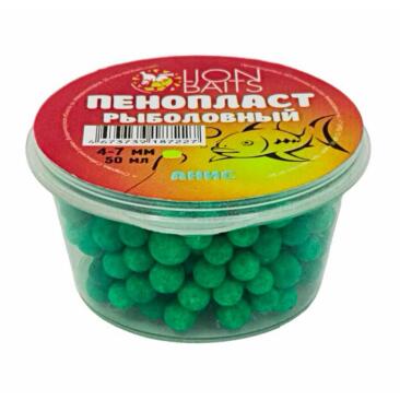 Пенопласт Lion Baits "Анис" зеленый 4-7мм 50гр
