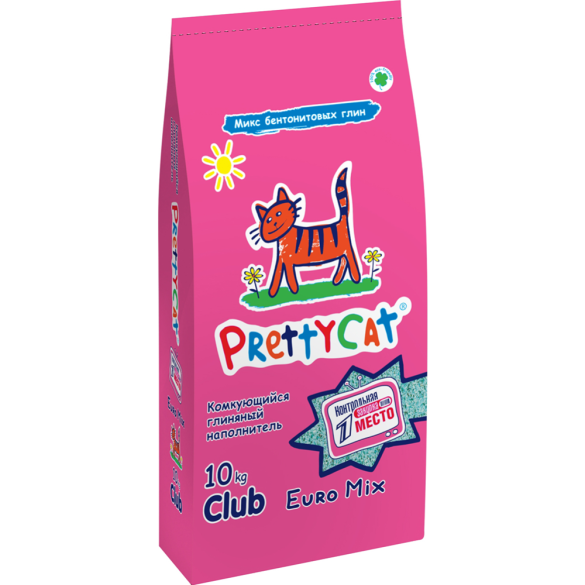 Наполнитель комкующийся PrettyCat бентонитовый "Euro Mix" 10кг