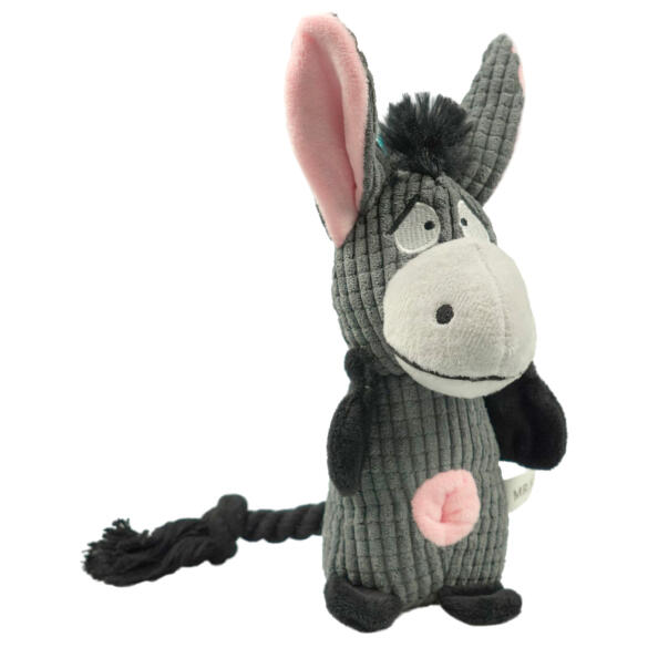 Игрушка MR.Kranch для собак Ослик с канатиками, с пищалкой, 21см
