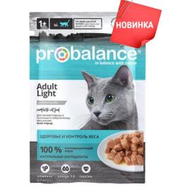 85г Корм ProBalance Light для малоактивных и склонных к избыточному весу кошек