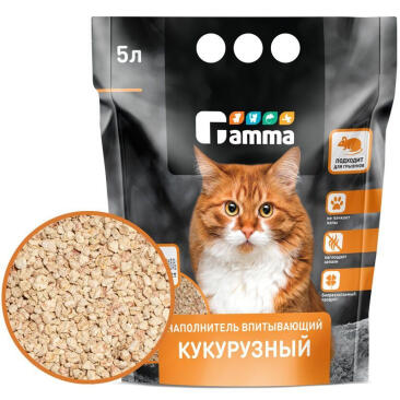 Наполнитель впитывающий Gamma кукурузный, 5л