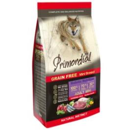 2кг Корм Primordial Holistic Grain-Free Dog Adult Buffalo & Mackerel для взрослых собак всех пород с Буйволом и Скумбрией