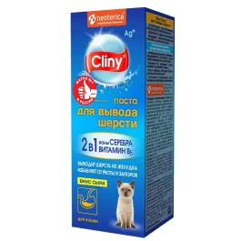 Паста Cliny для вывода шерсти, со вкусом сыра для котов, 30мл